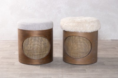 fabric-and-faux-fur-footstools